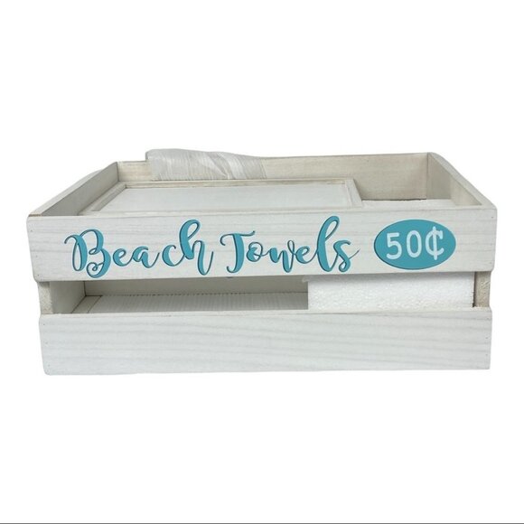 NEW Elegant Designs Costal Beach Wooden Boxes Towel Toilet Paper Holders Decor - Picture 10 of 13